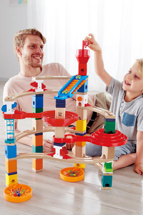 Hape滚珠玩具 steam夸得瑞拉滚珠架拼装积木6岁以上男女小孩儿童礼物 E6024夸得瑞拉变轨螺旋套