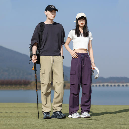 圣得西男装女装休闲裤2025新款长裤情侣款运动宽松直筒户外工装裤2512921271 商品图2