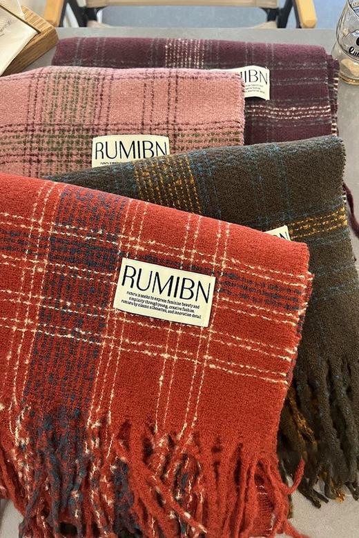 Say Something 新年红复古红格子百搭围巾 21723 商品图2