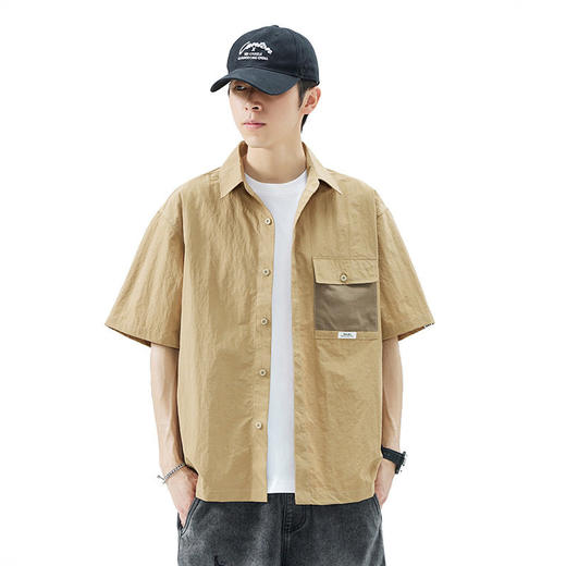 夏季宽松轻薄透气短袖衬衫潮流百搭时尚休闲男衬衣    AY-D1103【AY-1103】 商品图4