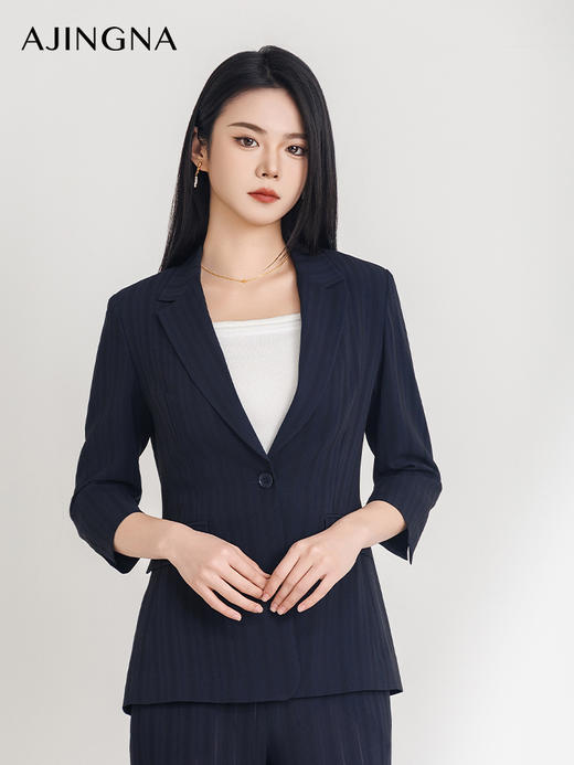 【商场同款】阿菁娜2025夏季新款一粒扣七分袖西装A30X108030 商品图4