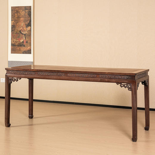 清 红木束腰马蹄腿夔龙纹画桌 商品图4