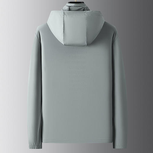 【防晒衣】【DZP】大依优型大码防晒皮肤衣加肥加大弹力薄款可拆卸帽外套防晒服男运动跑步夏季冰丝钓鱼夹克衫肥佬休闲 商品图2