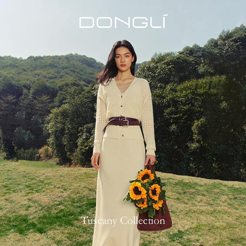 东黎 • 托斯卡纳系列—织夏 山羊绒春季女士V领开衫 5034