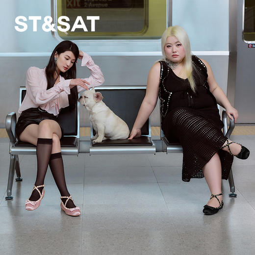 星期六甜美蝴蝶结铆钉平底玛丽珍SSD111132A 商品图4