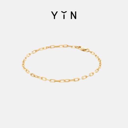 YIN隐「易」系列18K金脚链男士手链素金简约O型链素链足链脚链 商品图2