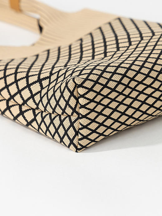 KS016棋盘格单肩大容量编织包 商品图3