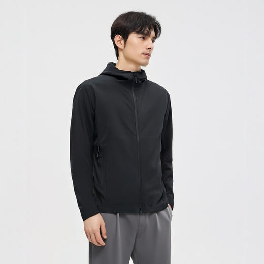 圣得西夹克男款2025年新款薄款连帽纯色简约休闲风运动上衣男士2512932081 商品图2