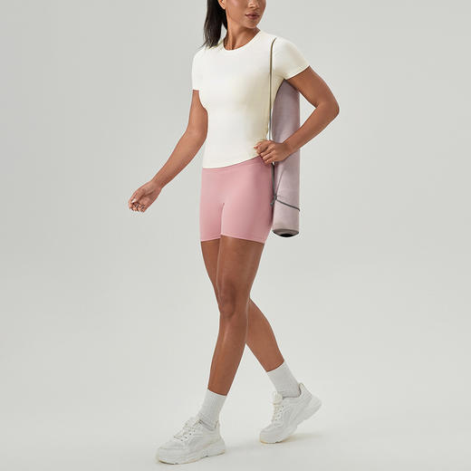 跃牌【欲动春风】系列 瑜伽服短袖裸感速干运动上衣圆领紧身健身T恤52251 商品图3