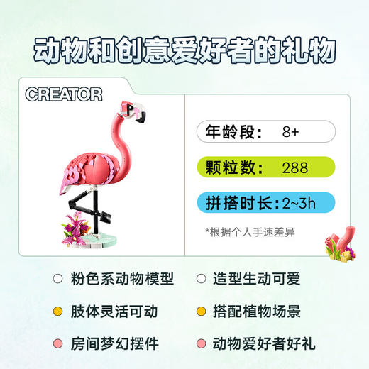 乐高LEGO 野生动物：粉红火烈鸟LEGC31170 商品图2