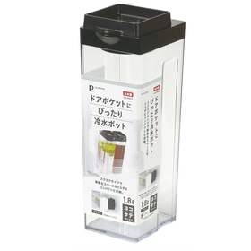 日本进口珍珠金属冰箱用易收纳款凉水壶1.8L（黑色）