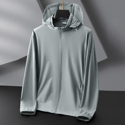 【防晒衣】【DZP】大依优型大码防晒皮肤衣加肥加大弹力薄款可拆卸帽外套防晒服男运动跑步夏季冰丝钓鱼夹克衫肥佬休闲 商品图6