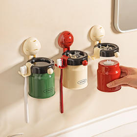 摩登主妇牙刷置物架磁吸漱口杯壁挂式免打孔家庭电动牙刷牙杯挂架