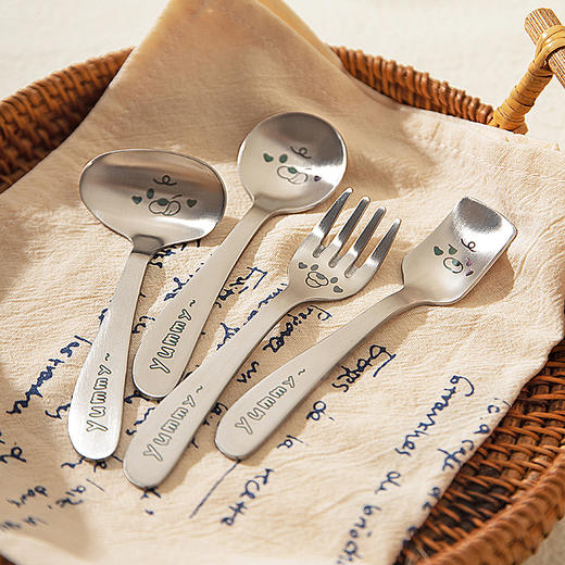 摩登主妇304不锈钢勺子家用高档精致儿童叉子食品级个人专用汤勺 商品图0