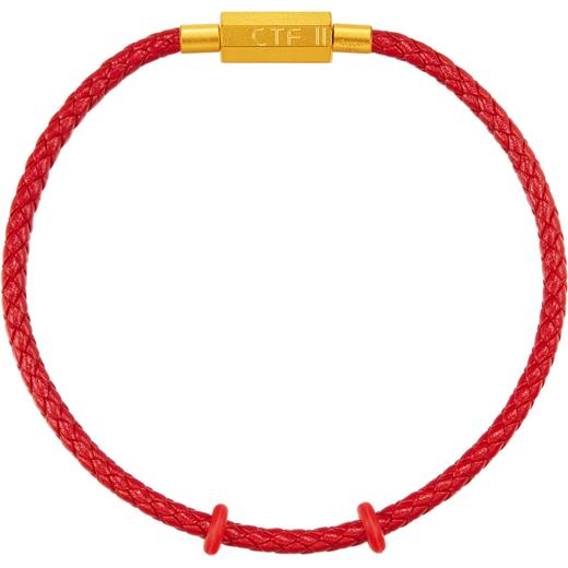 YB29-A-X005YB0016005 周大福CHOW TAI FOOK 多色铜/钢合金皮绳手绳 商品图0