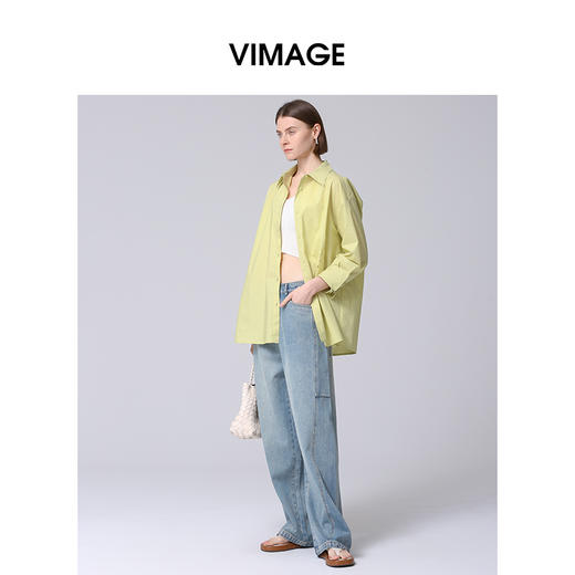 VIMAGE纬漫纪舒适宽松显瘦小众设计衬衫外套2025春季新款V2309907 商品图3