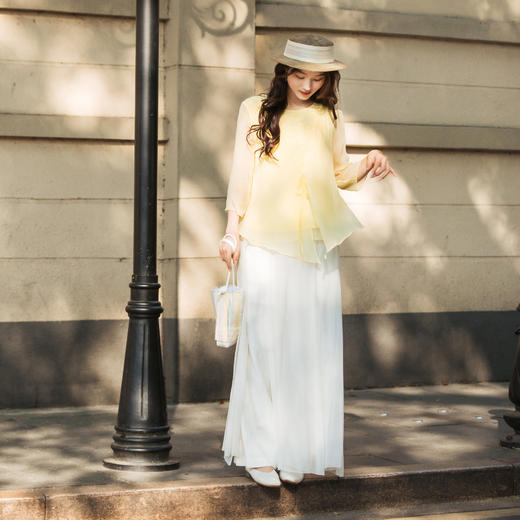 【林栖设计小店】（现货）真丝衫拼飞片盘绳绣花优雅多色2025春夏新品长袖上衣女1952012 商品图10