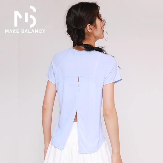 Makebalancy/慕柏郦运动短袖T恤开叉设计冰凉透气丝滑亲肤吸排速干1965 商品图3