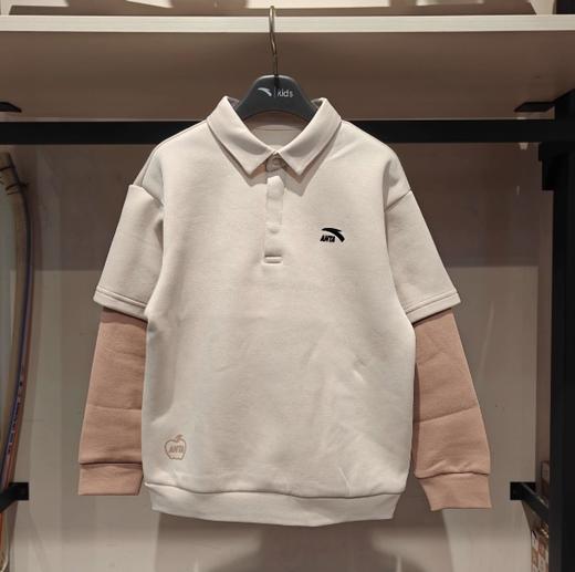 安踏儿童2025春夏新款男小童潮流系列长袖百搭亲肤卫衣352529402 商品图0