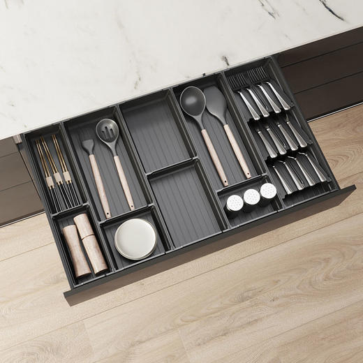 【太空灰多规格可选】娜家厨房抽屉太空铝分隔盒 商品图0