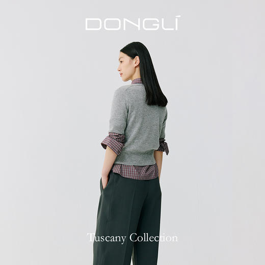 东黎 • 托斯卡纳系列—梅斯的心事 山羊绒春季女士半高领半袖套衫 5021 商品图5