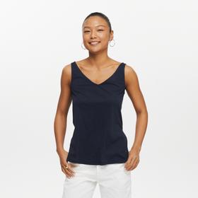 oneupV领开衩薄背心