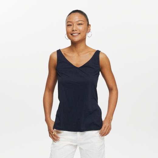 oneupV领开衩薄背心 商品图0