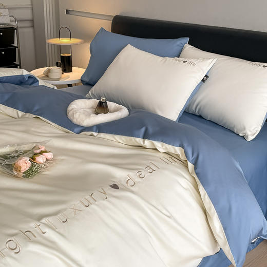 【高支高密】A类母婴级120支长绒棉贡缎四件套高级感纯棉刺绣款床单床笠 商品图4