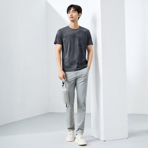 【国风图案款/无缝工艺】柒牌短袖T恤男夏季新款渐变山水印花上衣128T70380 商品图2