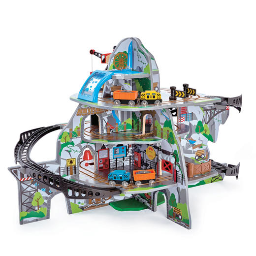 Hape轨道火车玩具 木质轨道车超大型多层矿山套装3-6岁男女小孩 E3753 火车轨道-大型矿山套 商品图2