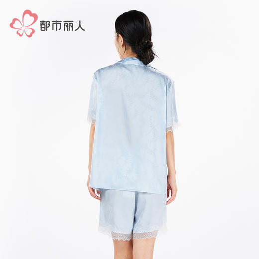 都市丽人好睡好眠女士丝质短袖套装薄冰雪丝提花短袖类LHH1D6 商品图3
