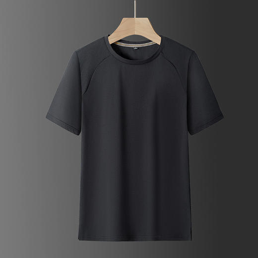 【超大码】【DSK】大依优型大码男装冰丝短袖T恤休闲薄款圆领纯色透气男士半袖胖子上衣 商品图1