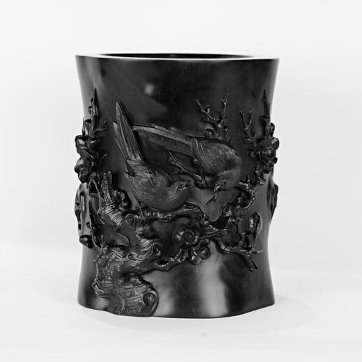 喜上眉梢°大叶紫檀笔筒 商品图0