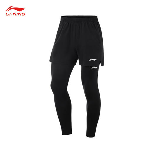 李宁 男款三合一速干凉爽跑步运动舒适平口裤 商品图0