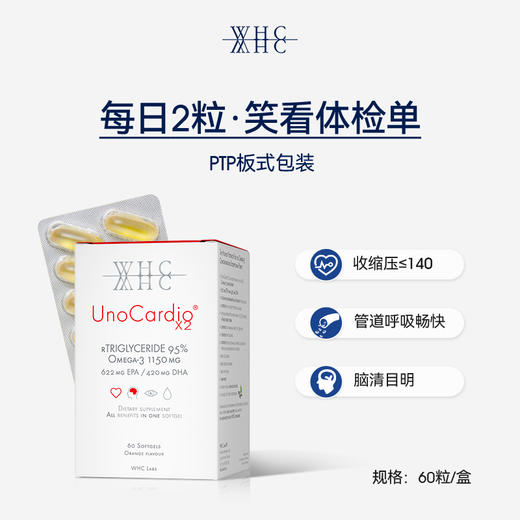 【2件-20】WHCWHC比利时 小红帽深海鱼油胶囊rTG结构95%高纯度Omega3呵护眼脑成人60粒 商品图3