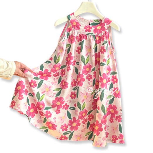 【女童甜美碎花吊带公主裙】女童无袖连衣裙宝宝夏款韩版公主裙背心裙子儿童洋气碎花吊带裙 商品图4