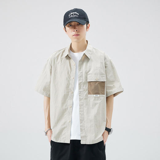 夏季宽松轻薄透气短袖衬衫潮流百搭时尚休闲男衬衣    AY-D1103【AY-1103】 商品图1