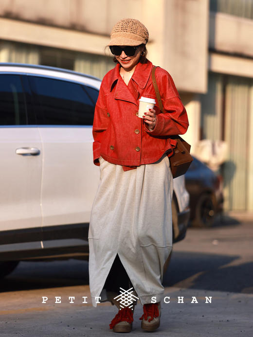 PETIT SCHAN小闪 CLO#740 Dome of light and shadow 光影之穹 进口澳洲棉混纺松紧腰半裙 商品图4