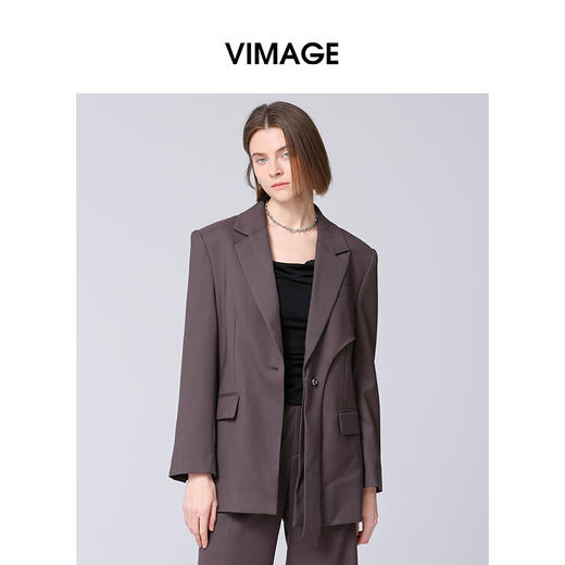 VIMAGE纬漫纪秋季新款通勤西装外套女V2003602 商品图3