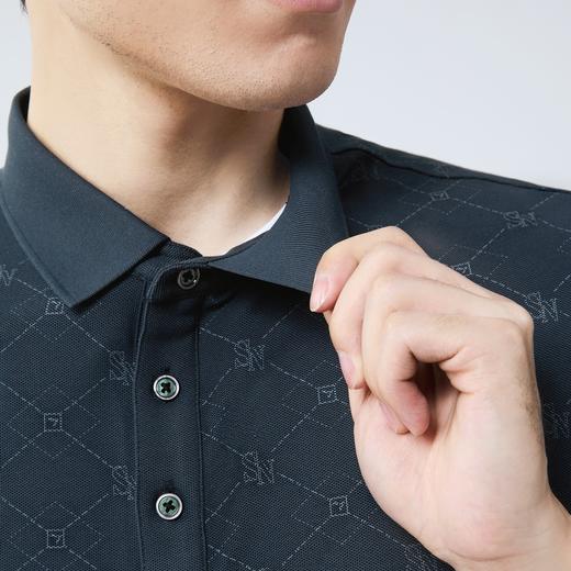 【满身印花/凉感】柒牌抗菌短袖POLO衫男士夏季新款字母满印上衣128T71470 商品图2