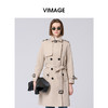 VIMAGE纬漫纪女装秋款经典翻领收腰中长款风衣女时尚外套V1404005DC 商品缩略图3