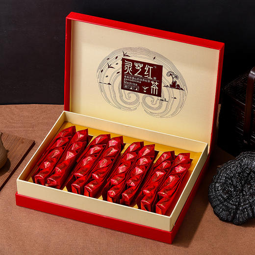 元生泰 灵芝红茶 5g*40泡  正山小种红茶与武夷山灵芝粉相结合 茶香与芝香相融合 甘甜醇厚 商品图1