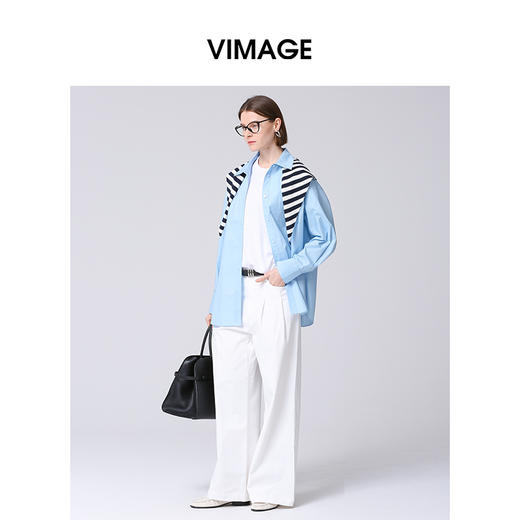 VIMAGE纬漫纪春季新款通勤百搭显瘦直筒裤休闲裤长裤女V2105709 商品图1