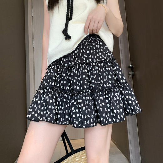 【韩系甜美碎花半身裙】夏季少女减龄芭蕾风 百搭花边A字蛋糕小短裙  商品图6