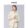 VIMAGE纬漫纪气质高级感通勤宽松显瘦圆领纯棉衬衫上衣2025春新款V2309901 商品缩略图2