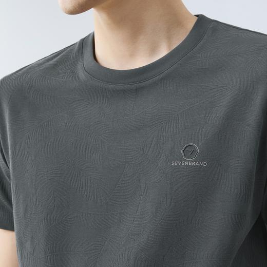 【度假系列】柒牌短袖T恤男士夏季新品满身提花时尚休闲圆领上衣128T70960 商品图2