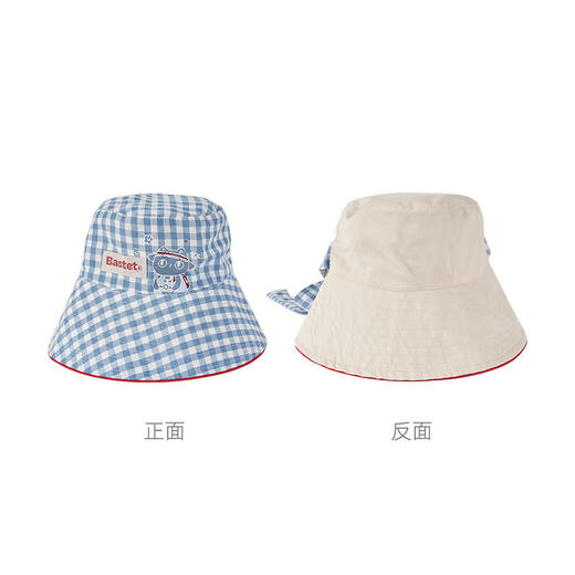 大英博物馆 巴斯特系列 萌猫复古 格纹 渔夫帽遮阳帽 商品图4