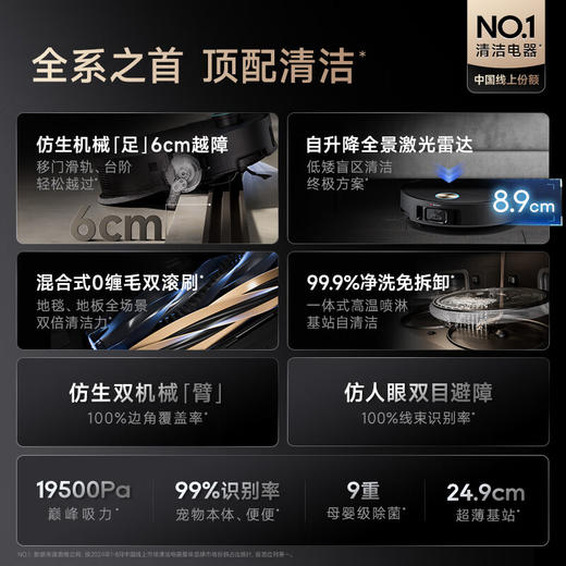 追觅X50Pro扫地机器人洗拖扫拖一体自动清洗全自动基站自清洁热水洗拖布烘干擦地拖地洗地机 商品图0