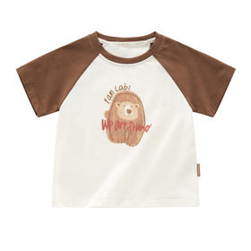 拉比-童衣类（夏）I5自然插肩圆领衣卡其（PH)