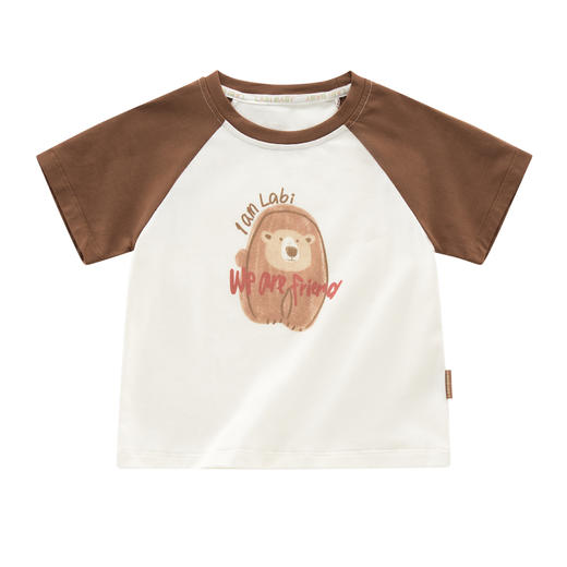 拉比-童衣类（夏）I5自然插肩圆领衣卡其（PH) 商品图0